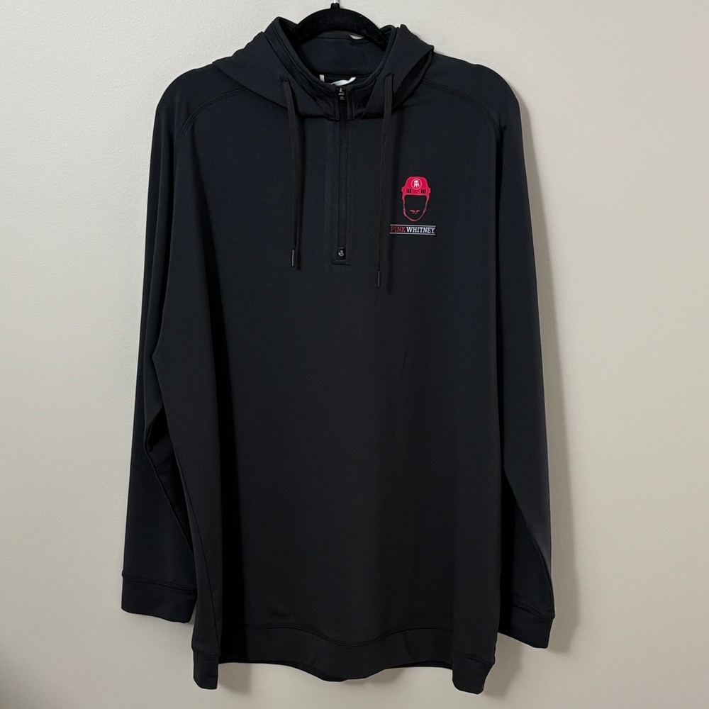 Swannies Golf Black Quarter Zip Pink Whitney Logo 2XL NWT